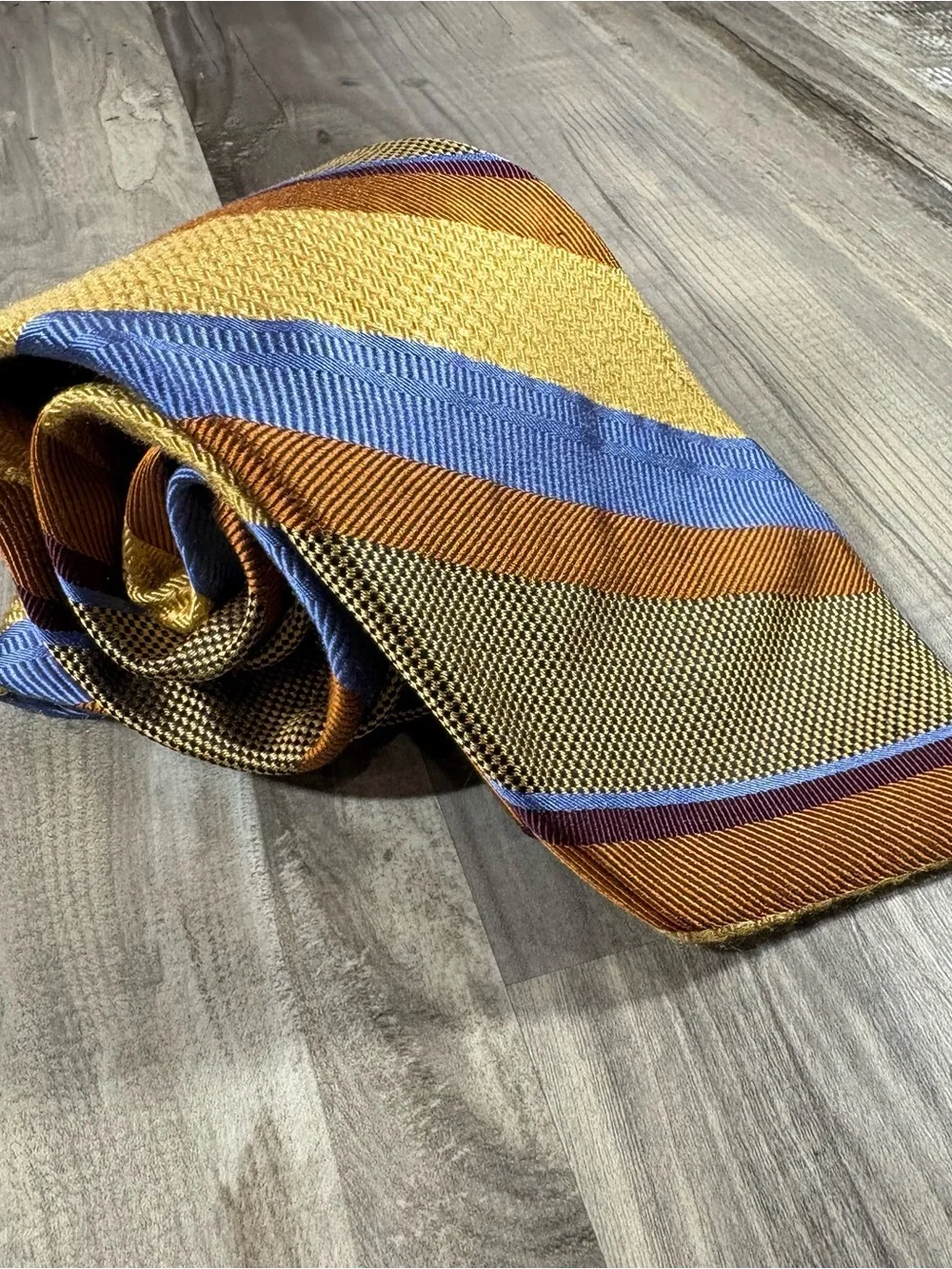 Robert Talbott 100% Silk Made In USA Brown Blue Necktie Best Of Class
